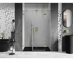 Dušo durys Mexen Lunar, dešininės, 145 cm, transparent/brushed auksinis