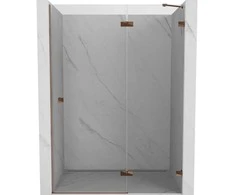 Dušo durys Mexen Lunar, dešininės, 130 cm, transparent/rose auksinis