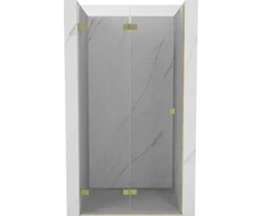Dušo durys Mexen Lunar-F, sulankstomos, kairė, 60 cm, transparent/brushed auksinis
