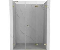 Dušo durys Mexen Lunar-F, sulankstomos, dešinė, 125 cm, transparent/auksinis