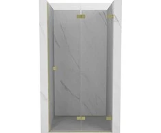 Dušo durys Mexen Lunar-F, sulankstomos, dešinė, 80 cm, transparent/brushed auksinis
