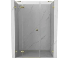 Dušo durys Mexen Lunar, kairinės, 150 cm, transparent/auksinis