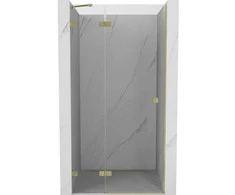 Dušo durys Mexen Lunar, kairinės, 85 cm, transparent/brushed auksinis