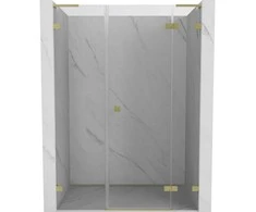 Dušo durys Mexen Lunar L, dešinė, 130 cm, transparent/brushed auksinis