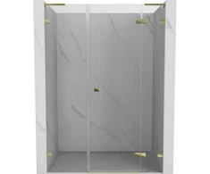 Dušo durys Mexen Lunar L, dešinė, 160 cm, transparent/auksinis
