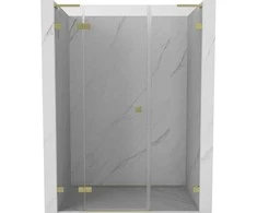 Dušo durys Mexen Lunar L, kairė, 135 cm, transparent/brushed auksinis