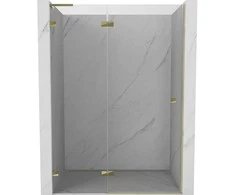 Dušo durys Mexen Lunar L, kairė, 135 cm, transparent/auksinis