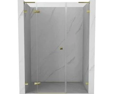 Dušo durys Mexen Lunar L, kairė, 135 cm, transparent/auksinis