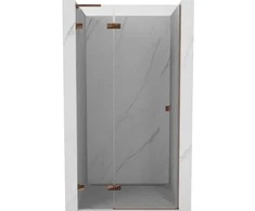 Dušo durys Mexen Lunar L, kairė, 85 cm, transparent/rose auksinis