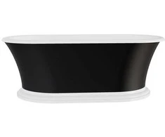 Vonia Besco Ziva Juodas&amp;Baltas Matt, 160 x 75 cm, su sifonu su persipylimu slim auksinis
