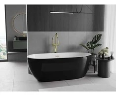 Vonia Mexen Eos, 150 x 75 cm, Baltas/Juodas + Brushed auksinis persipylimas