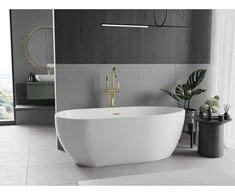 Vonia Mexen Eos, 170 x 75 cm, Baltas + Brushed auksinis persipylimas