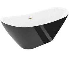Vonia Mexen Lotos, 150 x 75 cm, Baltas/Juodas + Brushed auksinis persipylimas