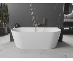 Vonia Mexen Oval+, 170 x 80 cm, Baltas + Rose auksinis persipylimas