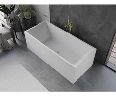 Vonia Mexen Vigo, 178,5 x 80 cm, Baltas + Brushed auksinis persipylimas