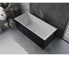 Vonia Mexen Vigo, 178,5 x 80 cm, Baltas/Juodas + Brushed auksinis persipylimas