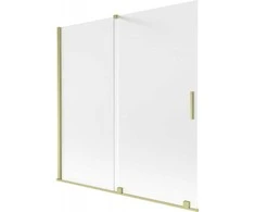 Vonios sienelė Mexen Velar, 160 x 150 cm, Brushed auksinis/matinis stiklas