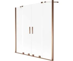 Vonios sienelė Mexen Velar Duo, 140 x 150 cm, Rose auksinis/matinis stiklas