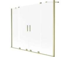 Vonios sienelė Mexen Velar Duo, 170 x 150 cm, Brushed auksinis/matinis stiklas