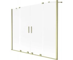 Vonios sienelė Mexen Velar Duo, 180 x 150 cm, Brushed auksinis/matinis stiklas