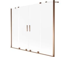 Vonios sienelė Mexen Velar Duo, 180 x 150 cm, Rose auksinis/matinis stiklas