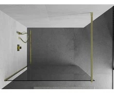 Walk-in dušo sienelė Mexen Kioto, Brushed auksinis, skaidrus stiklas, 65 x 200 cm