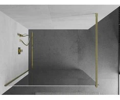 Walk-in dušo sienelė Mexen Kioto, Brushed auksinis, skaidrus stiklas, 120 x 200 cm