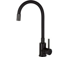 Granitinė virtuvinė plautuvė Deante Corio su maišytuvu, ZRCPG113, Metallic graphite+Nero