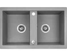 Granitinė virtuvinė plautuvė Laveo Barbados SBB_520T, Pilkas