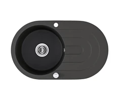 Granitinė virtuvinė plautuvė Laveo Dafne SBD_781T, Juodas