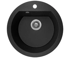 Granitinė virtuvinė plautuvė Laveo Dafne SBD_780T, Juodas
