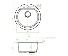Granitinė virtuvinė plautuvė Laveo Dafne SBD_480T, rusvai gelsvas