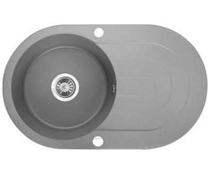 Granitinė virtuvinė plautuvė Laveo Dafne SBD_581T, Pilkas