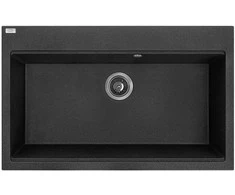 Granitinė virtuvinė plautuvė Laveo Tau SBT_7108, Juodas