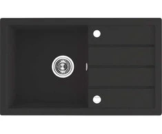 Granitinė virtuvinė plautuvė Laveo Trzynastka SBP_711T, Juodas