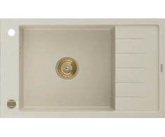 Granitinė virtuvinė plautuvė Mexen Elias su sifonu, rusvai gelsvas+Gold, 795 x 480 mm