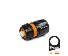 Greita jungtis 1/2" Bradas Juodas LINE su STOP funkcija