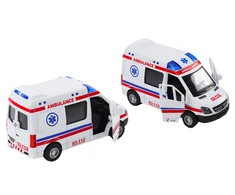 Greitosios pagalbos automobilis 1:32 su šviesomis ir garsais, baltas (1 vnt.)