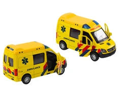 Greitosios pagalbos automobilis 1:32 su šviesomis ir garsais, geltonas (1 vnt.)