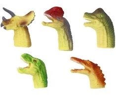 Guminių lėlių ant pirštų rinkinys Dinozaurai, 5 vnt.