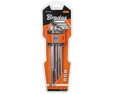 HEX šešiakampių raktų rinkinys Bradas, 1,5–10 mm, 9 vnt., extra long