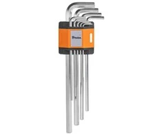 HEX šešiakampių raktų rinkinys Bradas, 1,5–10 mm, 9 vnt., extra long