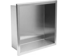 Įleidžiama vonios kambario lentyna REA 01, 30x30 cm, Brushed steel