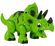 Interaktyvus dinozauras Triceratops su garų ir garso efektais, žalias