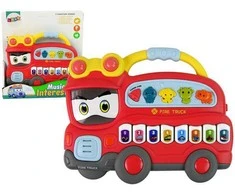 Interaktyvus pianinas Gaisrinės automobilis, raudonas