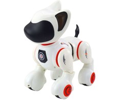 Interaktyvus robotas šuo su nuotolinio valdymo pultu, baltas/oranžinis