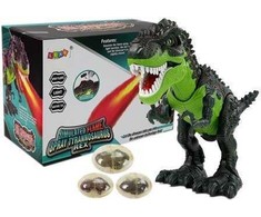 Interaktyvus ugnimi alsuojantis dinozauras, žalias