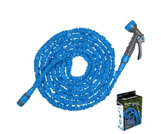 Išsitempianti sodo žarna su purkštuku Bradas Trick Hose 15m-45m, melsva