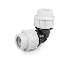 Jungtis alkūnė Bradas PE vamzdžiams 63mm, PN16