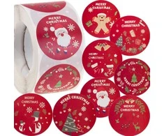 Kalėdiniai lipdukai "Merry Christmas", 500 vnt.